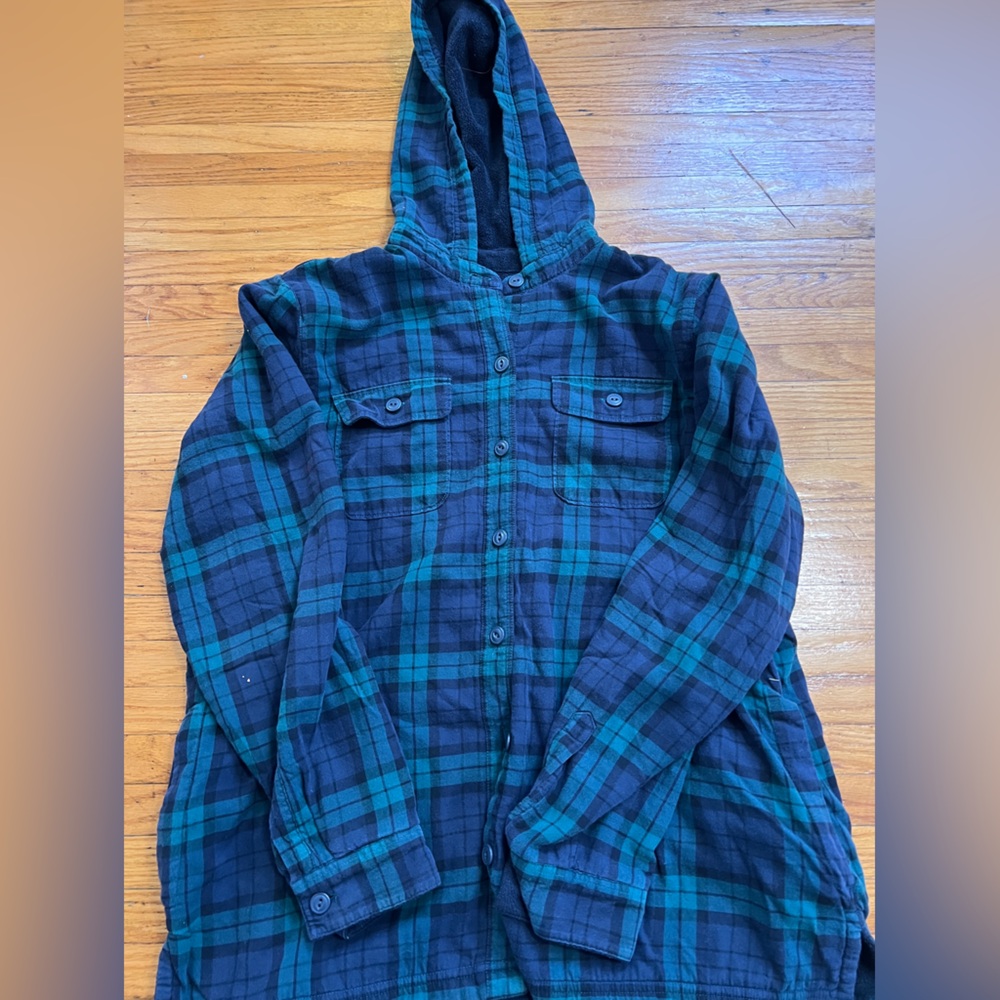 Women’s LL Bean fleece button up with hood